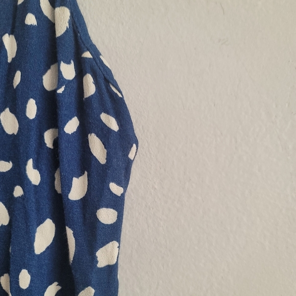 Reformation 0 Blue Dots Slip Midi Dress - Picture 9 of 12